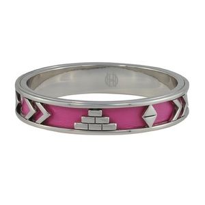 House of Harlow  Bangle Bracelet 1960 Aztec Fuchsia Pink Leather